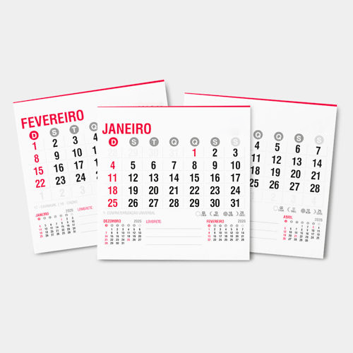 Bloco de Calendário para Postal 2027 – 75x68mm