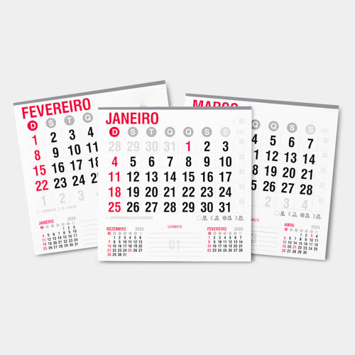 Bloco de Calendário Mini Comercial 2027 – 140x150mm