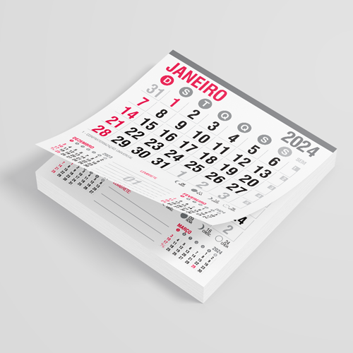 Bloco de Calendário Mini Comercial 2024