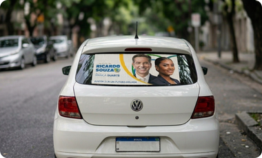 Campanha com Adesivo para Vidro Traseiro
