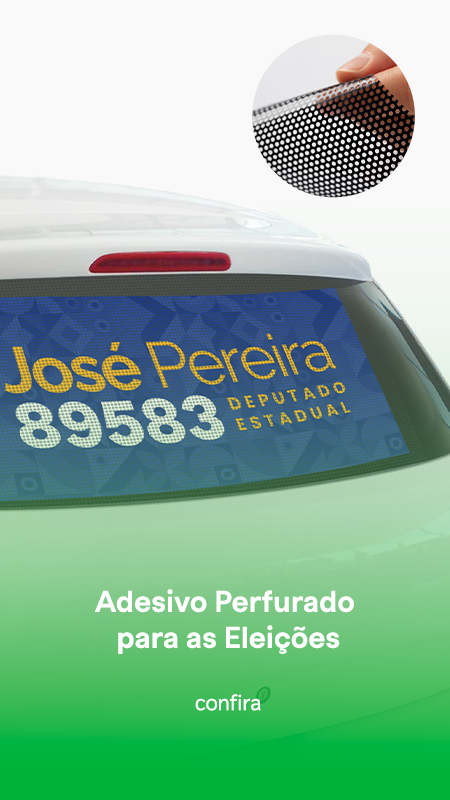 Adesivo Perfurado para as Eleições