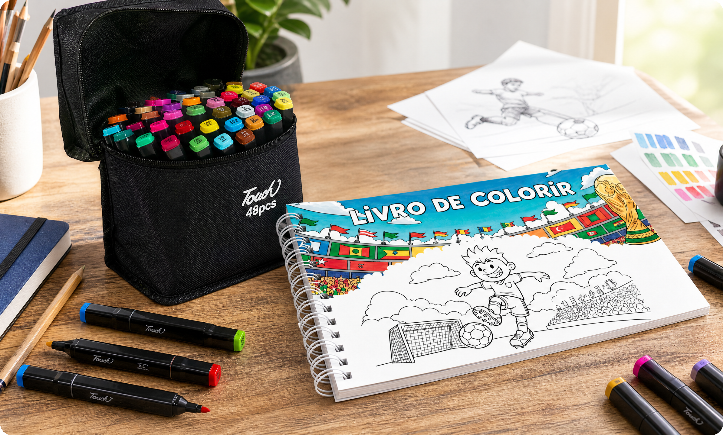 Kit Livro de Colorir com Canetas