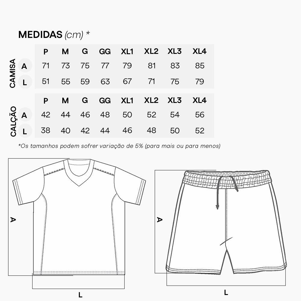 Uniforme street cotas tamanhos