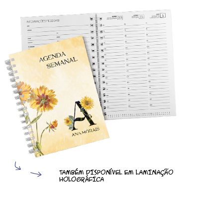 Agenda semanal personalizada para divulgar sua marca com organização