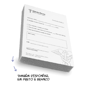 Bloco de receituário personalizado para clínicas e consultórios