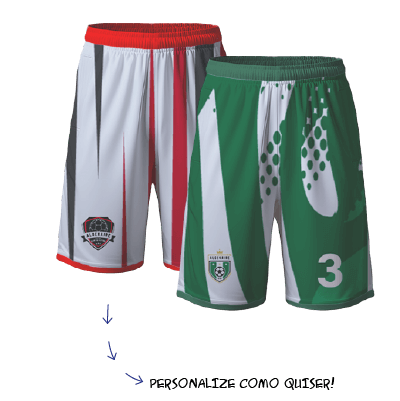 Calção de futebol personalizado e calção de futsal