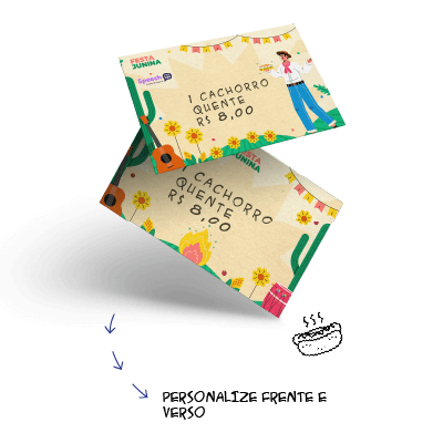 Fichas de Festa Junina personalizadas