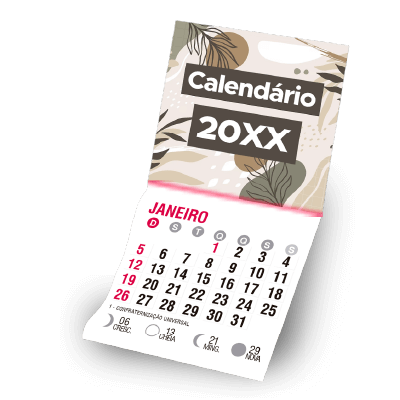 Ímã de Geladeira com Calendário 2026