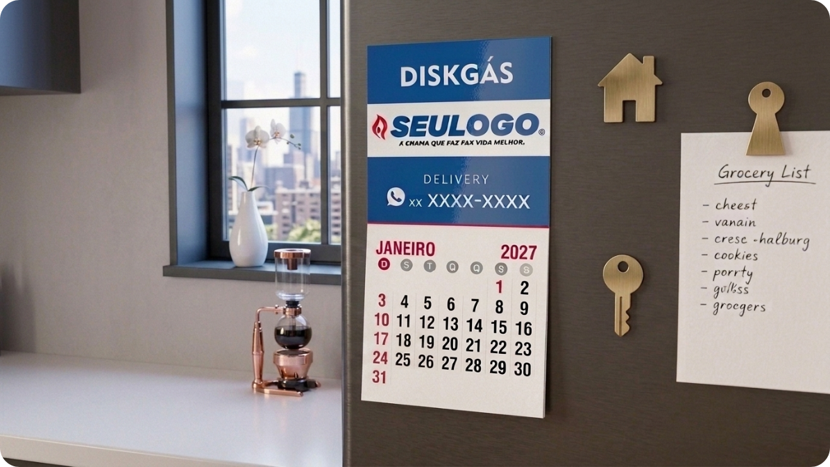 Ímã de Geladeira Personalizado com Calendário 2027