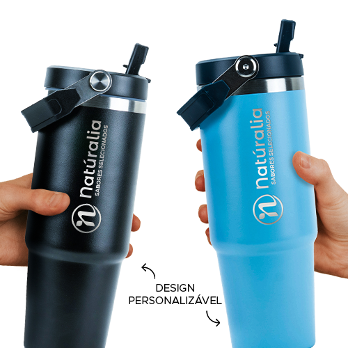 Garrafa Térmica Flip Straw Personalizada