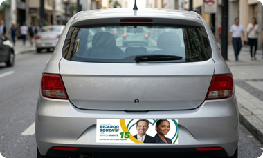 Adesivo automotivo para campanha política