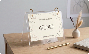 Calendário de Mesa em Acrílico