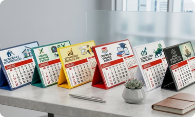 Calendário de Mesa com Base PVC Personalizado 2027