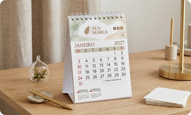 Calendário de Mesa com Base Rígida Personalizado