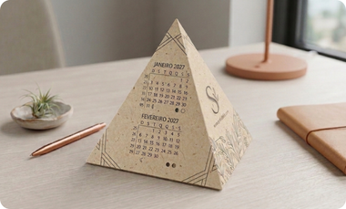 Calendário de Mesa Pirâmide Personalizado