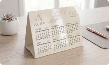 Calendário de Mesa Simples 2027