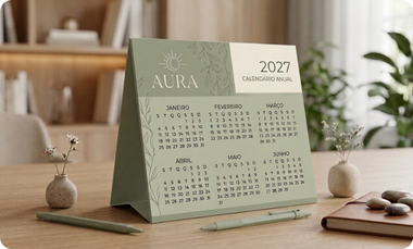 Calendário de Mesa Simples Personalizado 2027