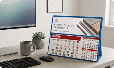 Calendário de Mesa com Base PVC 2027