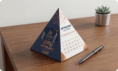 Calendário de Mesa Pirâmide Personalizado