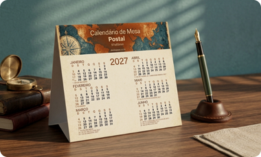 Calendário de Mesa Postal Personalizado
