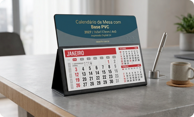 Calendário de Mesa com Base PVC