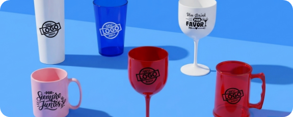 Copos e taças personalizados