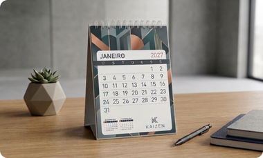 Calendário de Mesa com Base Rígida
