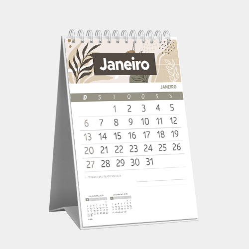 Calendário de Mesa com Base Rígida