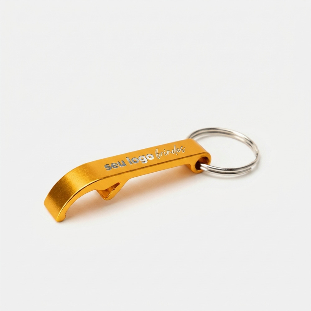Chaveiro Abridor de Garrafa Dourado