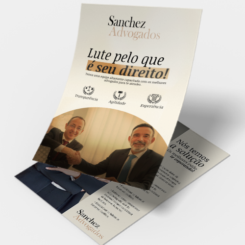 Folheto em couchê brilho para advogados