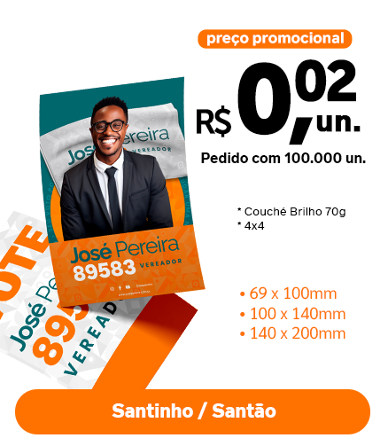 Santinho e Santão 70g para as Eleições