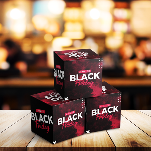 Cubo Promocional em Couché Brilho com Verniz Total Frente